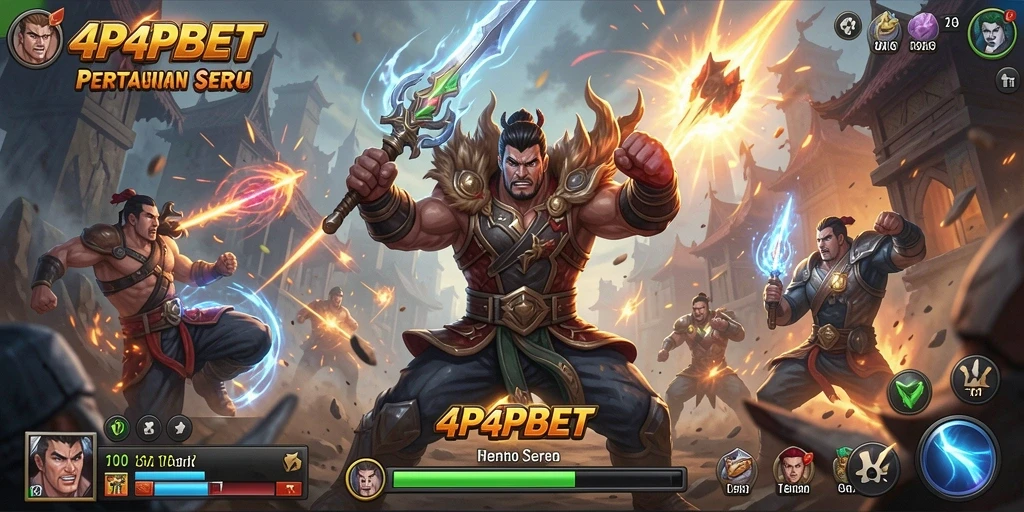 Screenshot dari 4P4PBET menunjukkan aksi pertarungan yang intens.
