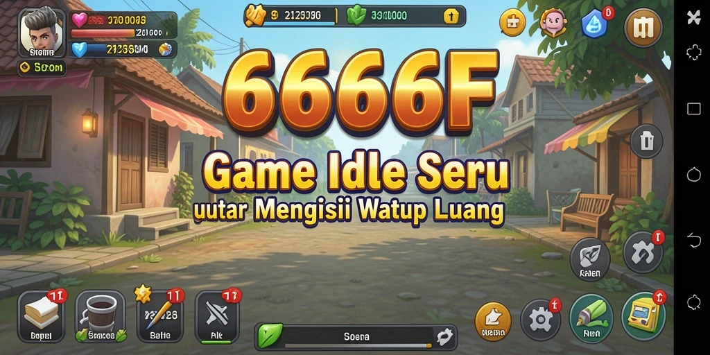 Tangkapan layar gameplay <strong>666F</strong> yang menunjukkan karakter berkembang secara otomatis.