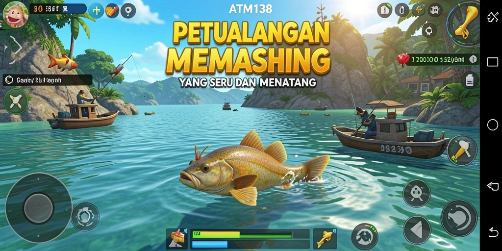Gameplay <strong>ATM138</strong> yang menampilkan pengalaman memancing yang seru.