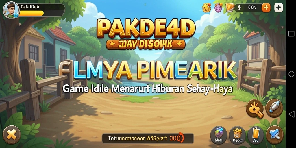 Screenshot utama PAKDE4D menampilkan gameplay Idle yang menarik dan interaktif.