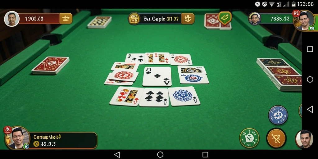 Tangkapan layar utama VC5 menampilkan gameplay seru Gaple.